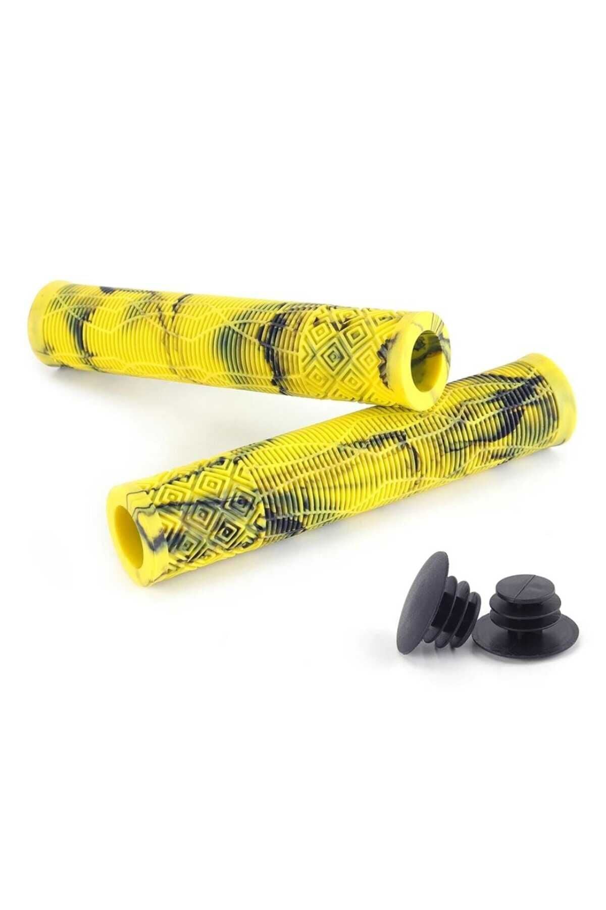 Evo 165MM BMX Jump Bisiklet Uyumlu Yumuşak Elcik – Sarı Siyah Sarı