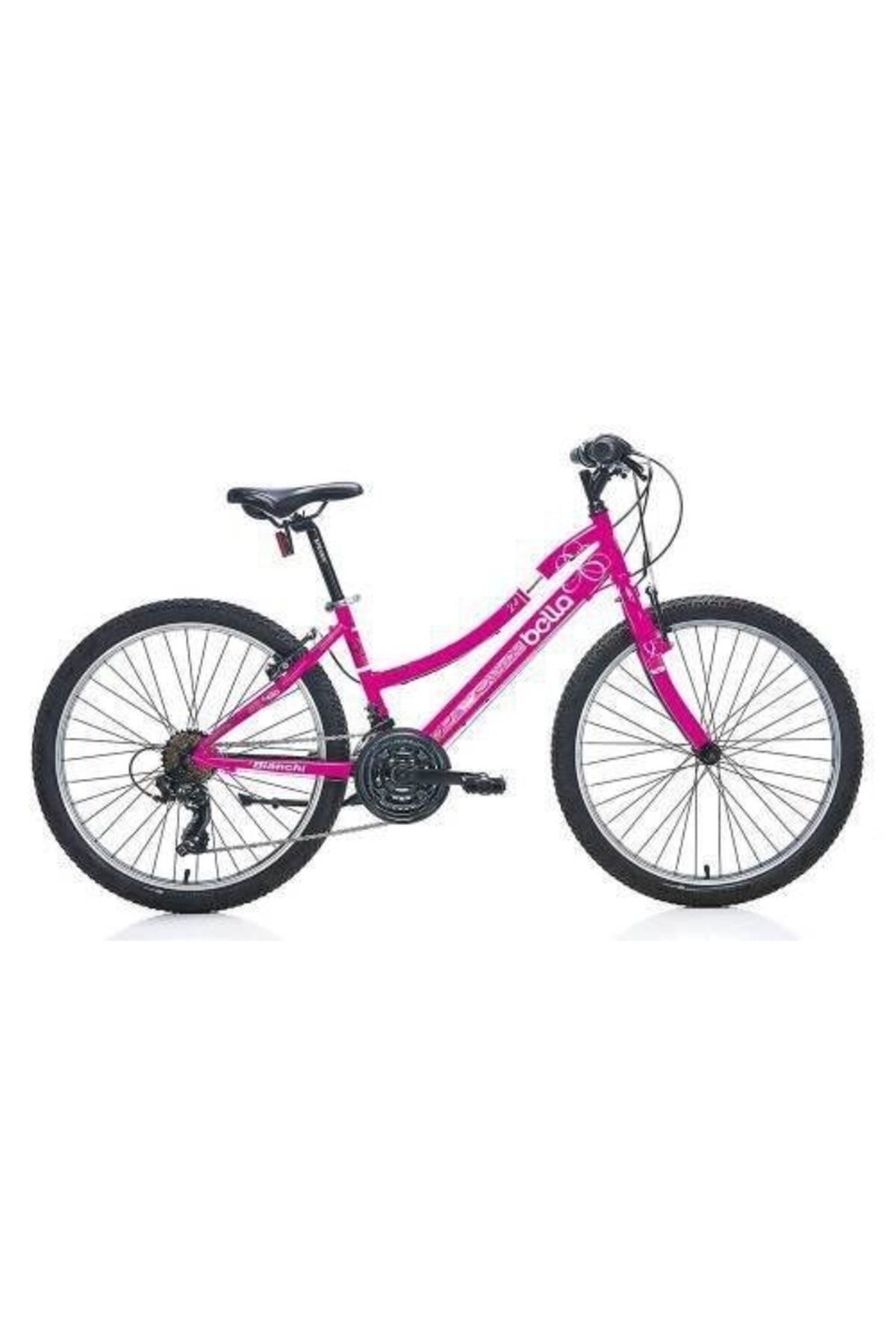 Bella 24 Jant 21 Vites Vb Fren Dağ Bisikleti Fuşya - Beyaz 36cm Gri