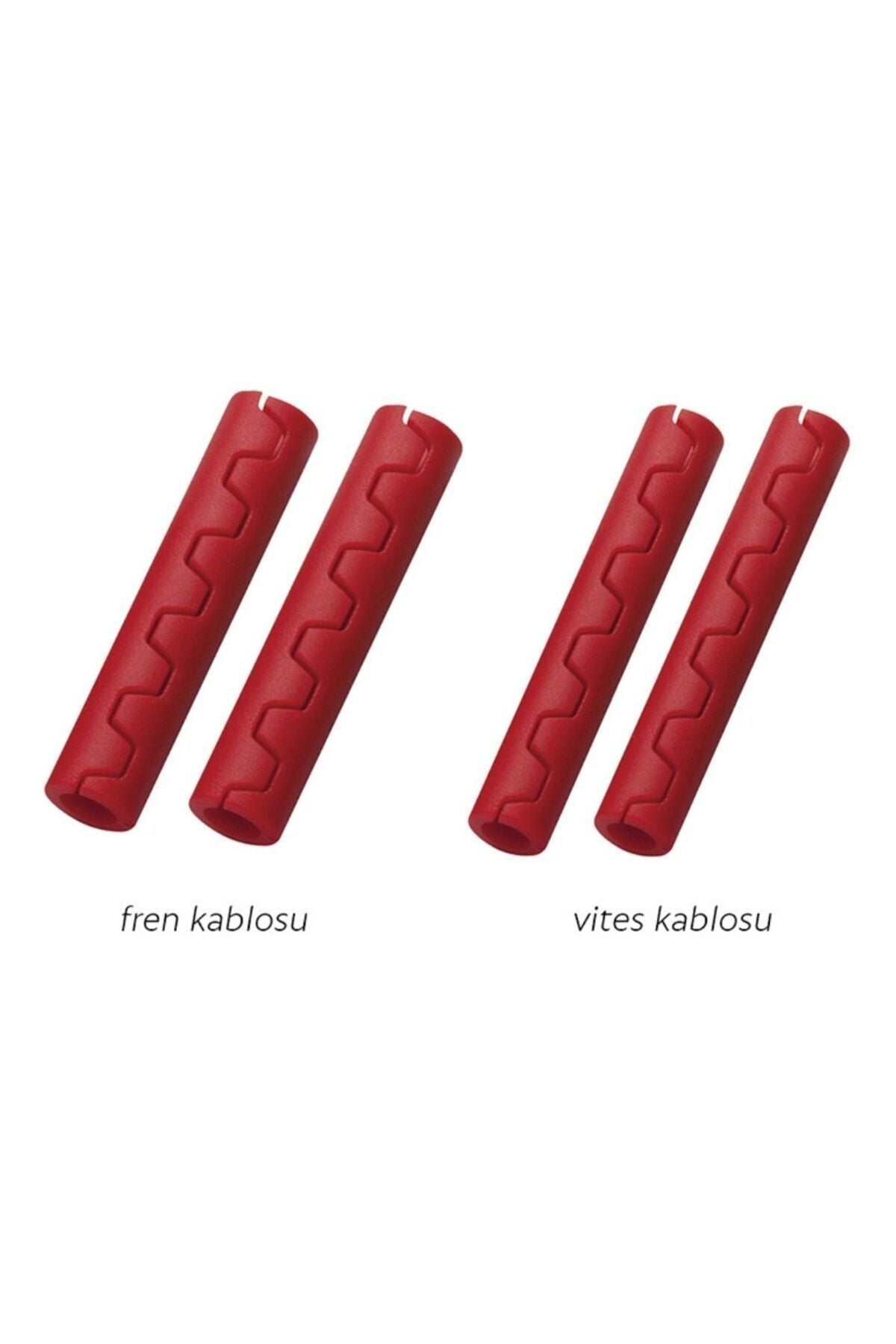 Bisiklet Kablo Koruma - Mbp-49/50, 4'lü Set, Kırmızı Kırmızı