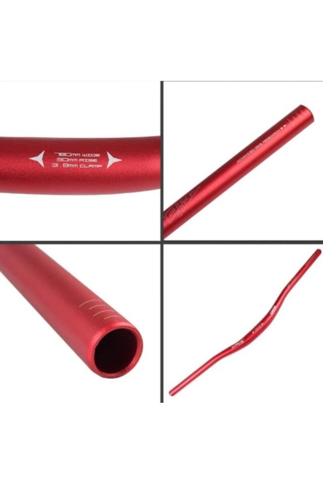 Alüminyum 31.8 780mm Riser Mtb Gidon Bisiklet Gidonu Kırmızı Kırmızı