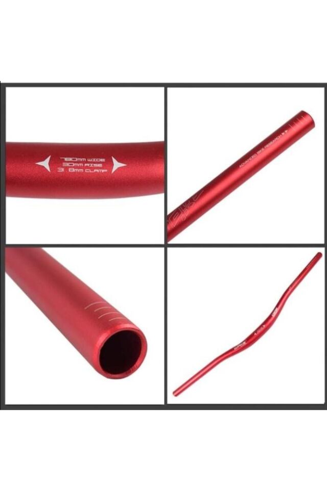 Wake Alüminyum 31.8 780mm Riser Mtb Gidon Bisiklet Gidonu Kırmızı Kırmızı
