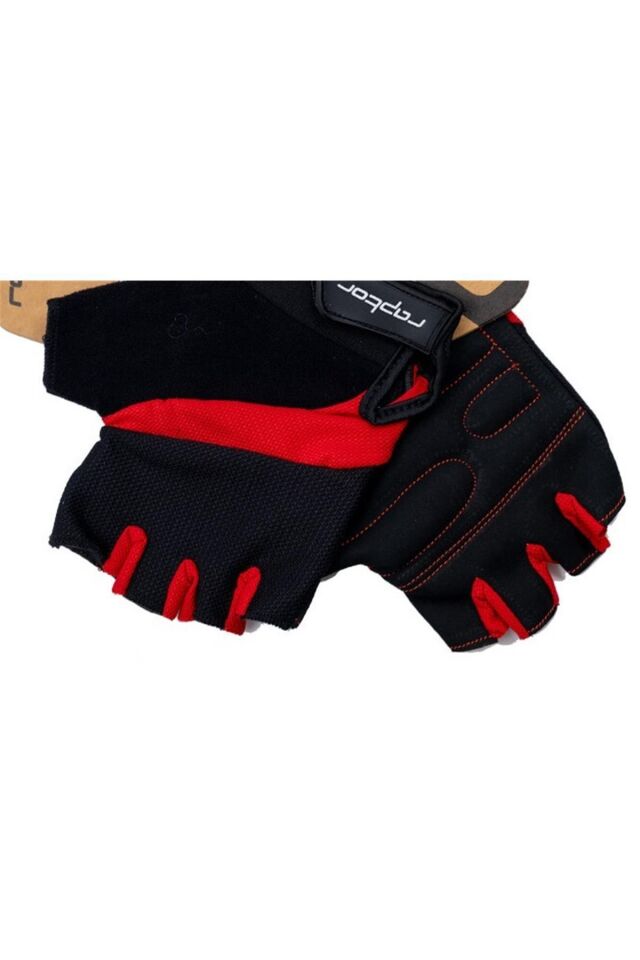 XC Sport Eldiven Kısa Parmak Bisiklet Eldiveni MTB Yarım Parmak Eldiven M Beden Kırmızı