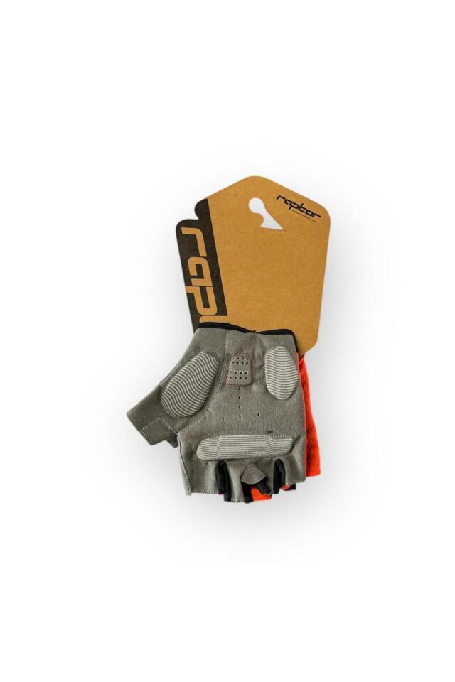 Cırtlı Kısa Parmak Bisiklet Eldiveni MTB Yarım Parmak Turuncu M(Medium) Beden