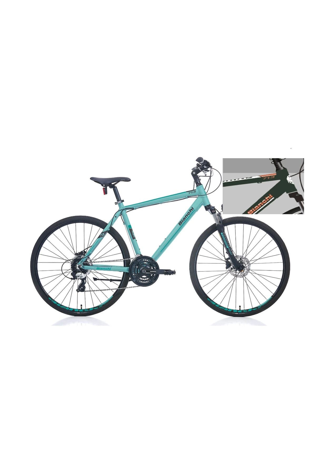 Bıanchı Tourıng 713 Erkek Şehir Bisikleti 460h Hd 28 Jant 24 Vites Metalik Koyu Yeşil-beyaz-bakır