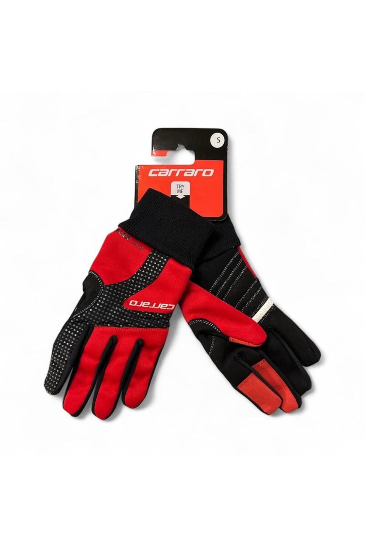Uzun Parmak Kışlık Eldiven Kırmızı/Siyah S (Small)