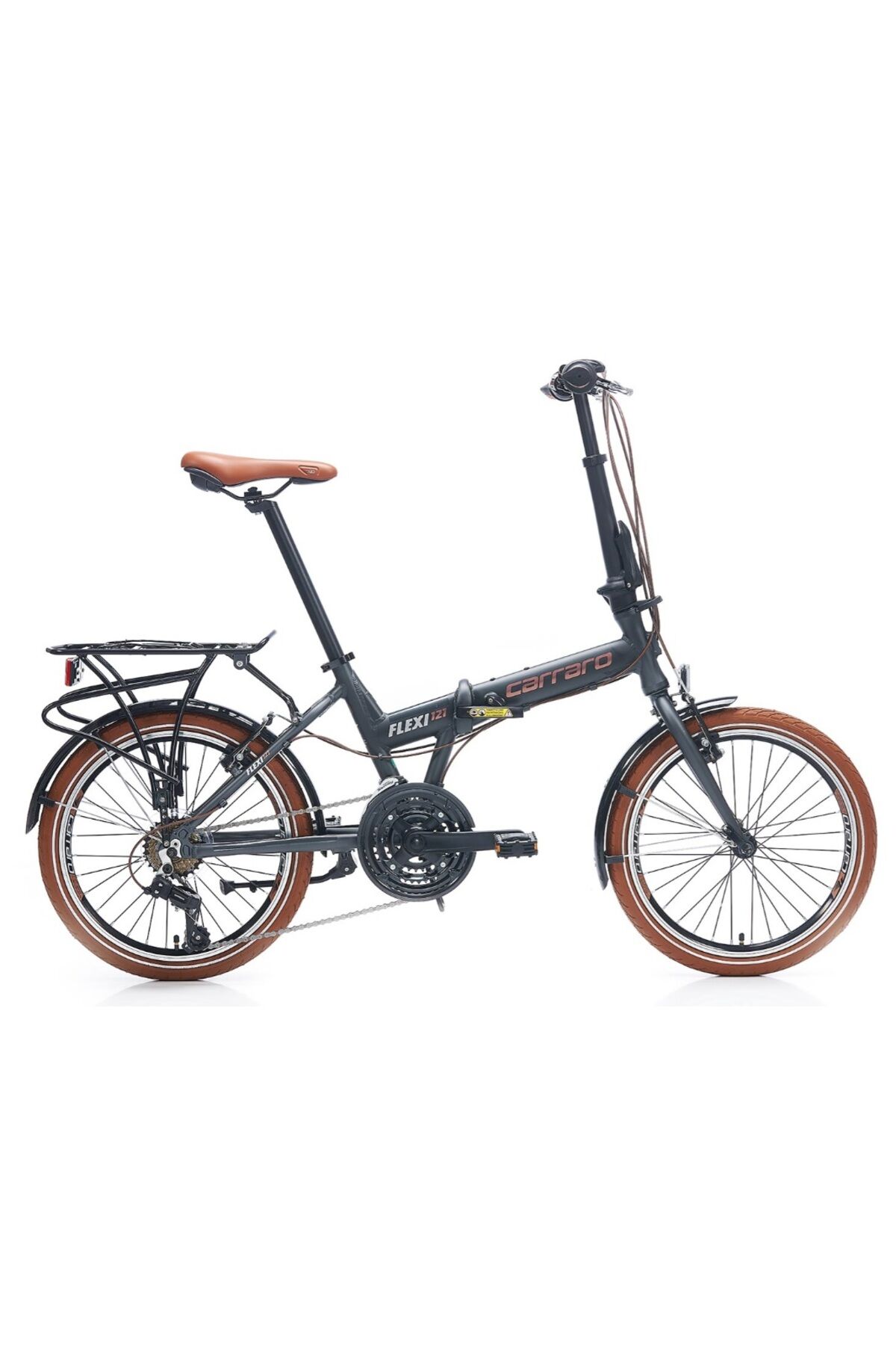 Flexı 121 Katlanır Bisiklet 350h V 20 Jant 21 Vites Mat Antrasit Gri Bakır