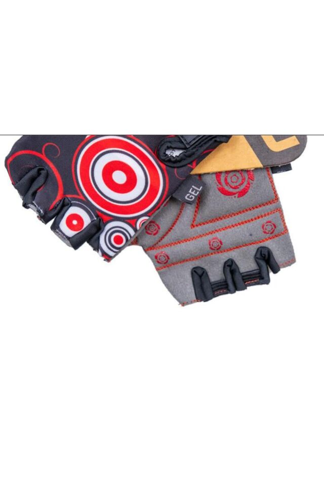 Çocuk Eldiveni Silikon Jelli Kısa Parmak Çocuk Bisiklet Eldiveni Xs Beden Kırmızı