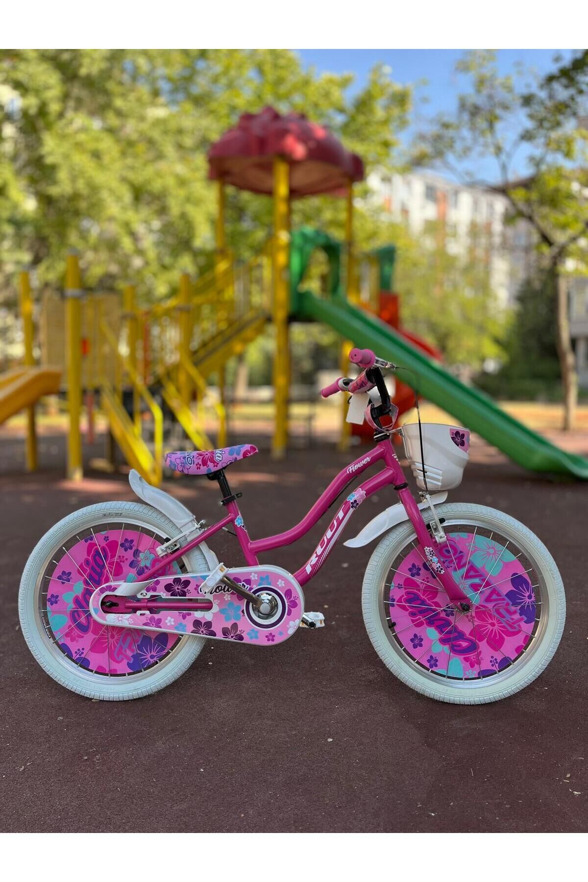 Flower 20'' Vb Fren Pembe-beyaz Çocuk Bisikleti