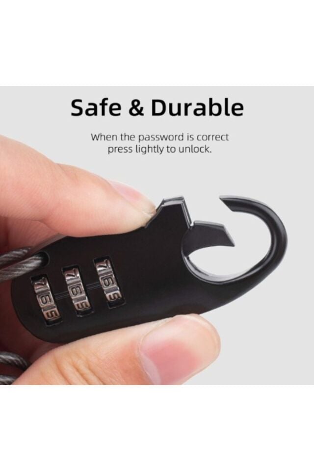 Coil Cable Lock Kask Kilidi