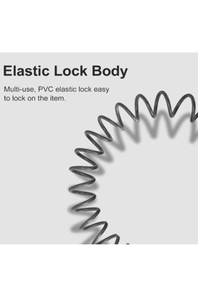 Coil Cable Lock Kask Kilidi