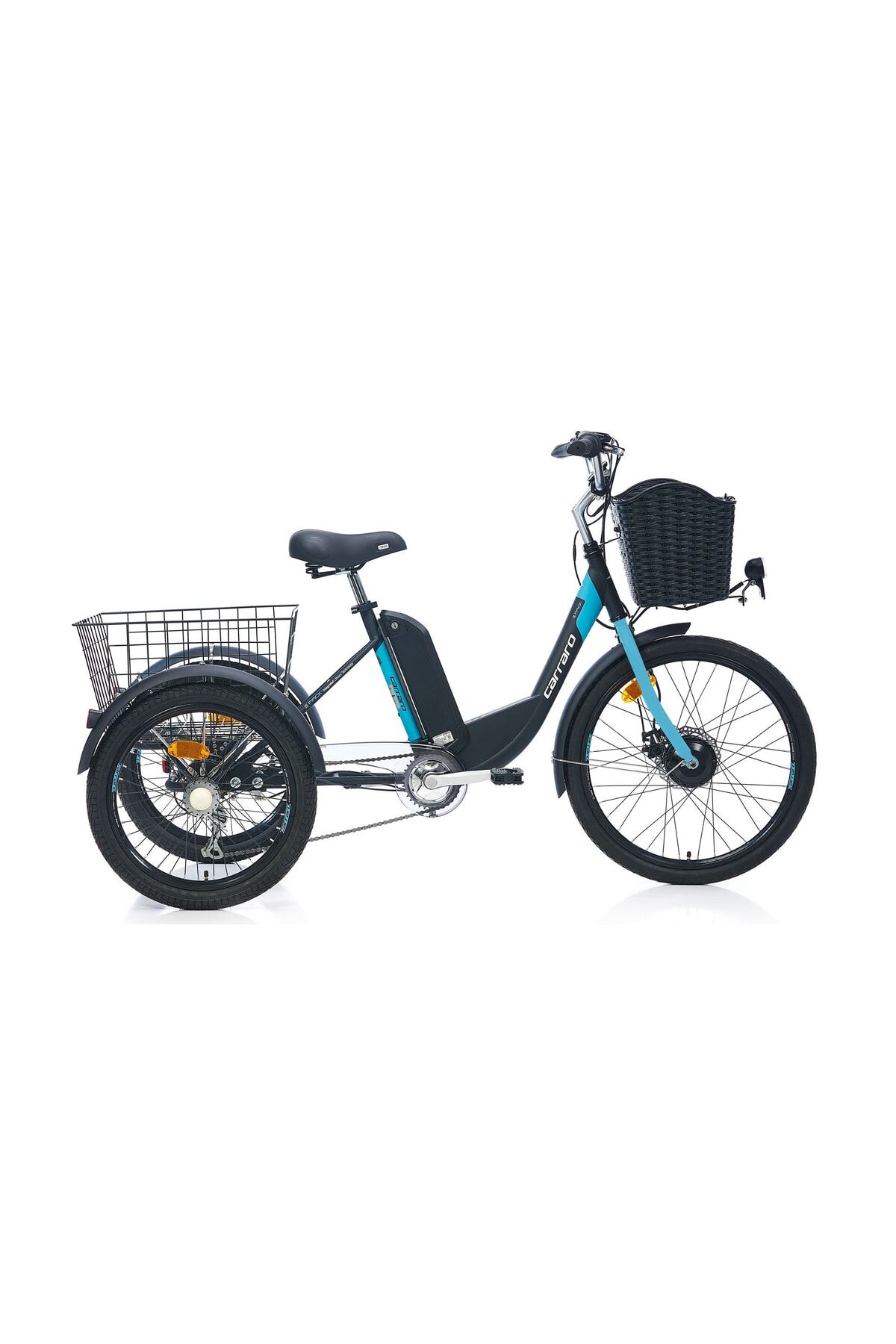 Epack 24'' 6-vites Md Fren Elektrikli Kargo Bisikleti Mat Siyah-turkuaz-gri