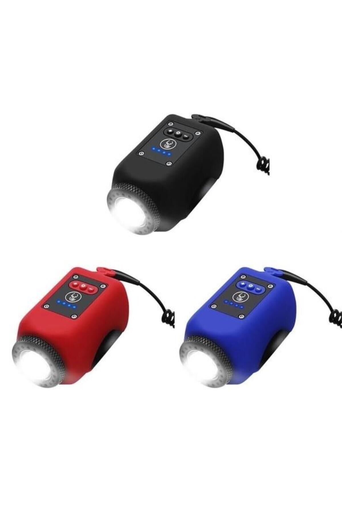 Xbyc 6128 Usb Şarjlı 250 Lümen 120 Db Yüksek Sesli Bisiklet Ön Farı Ve Korna Mavi